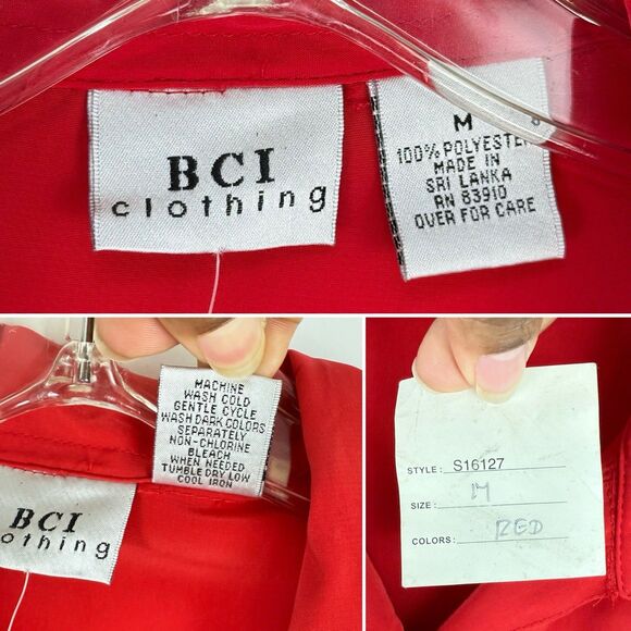 Vintage BCI Clothing Red Size M Women’s Button Down Shirt - Picture 10 of 16